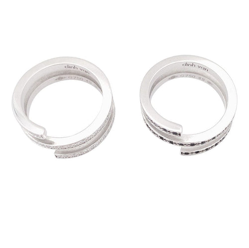 Bague 49 Bagues Dinh Van, "Spirale", or blanc, diamants et diamants noirs. 58 Facettes 33692