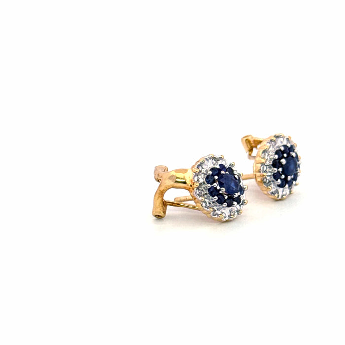 Boucles d'oreilles Dormeuses Or Jaune 18k Saphir & Diamants 58 Facettes 2-BOF1 -GS36607-03