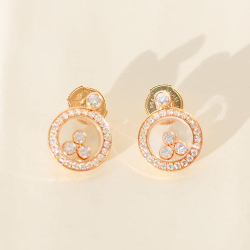 Bague Chopard - Ohrringe Happy Diamonds en or jaune 18k et diamants 58 Facettes 3290