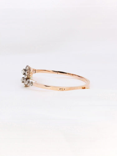 Bracelet Bracelet jonc Napoléon III or rose diamants taille rose 58 Facettes 1090.1