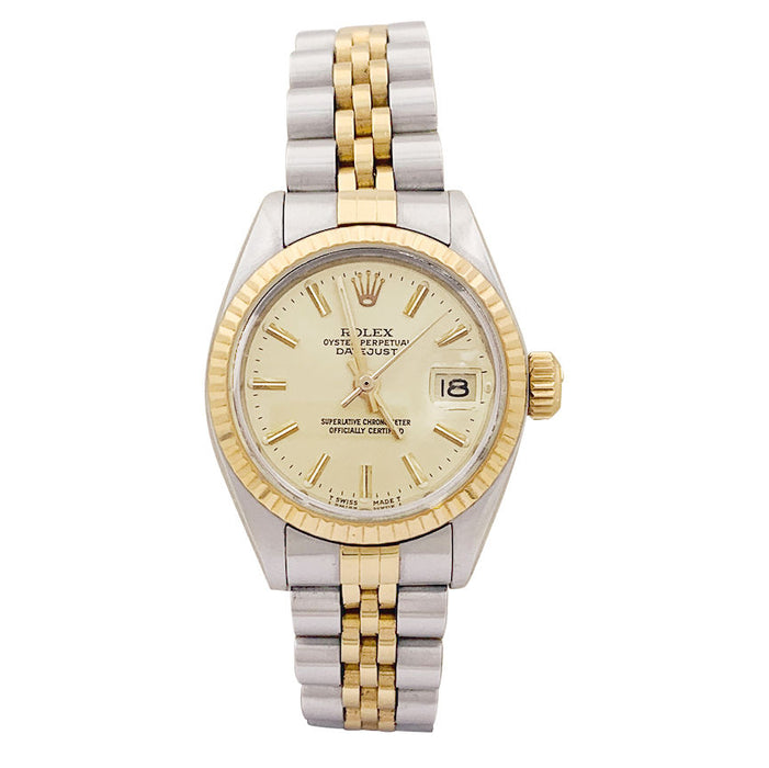 Rolex-Uhr „Oyster Perpetual Datejust“, Gelbgold und Stahl.