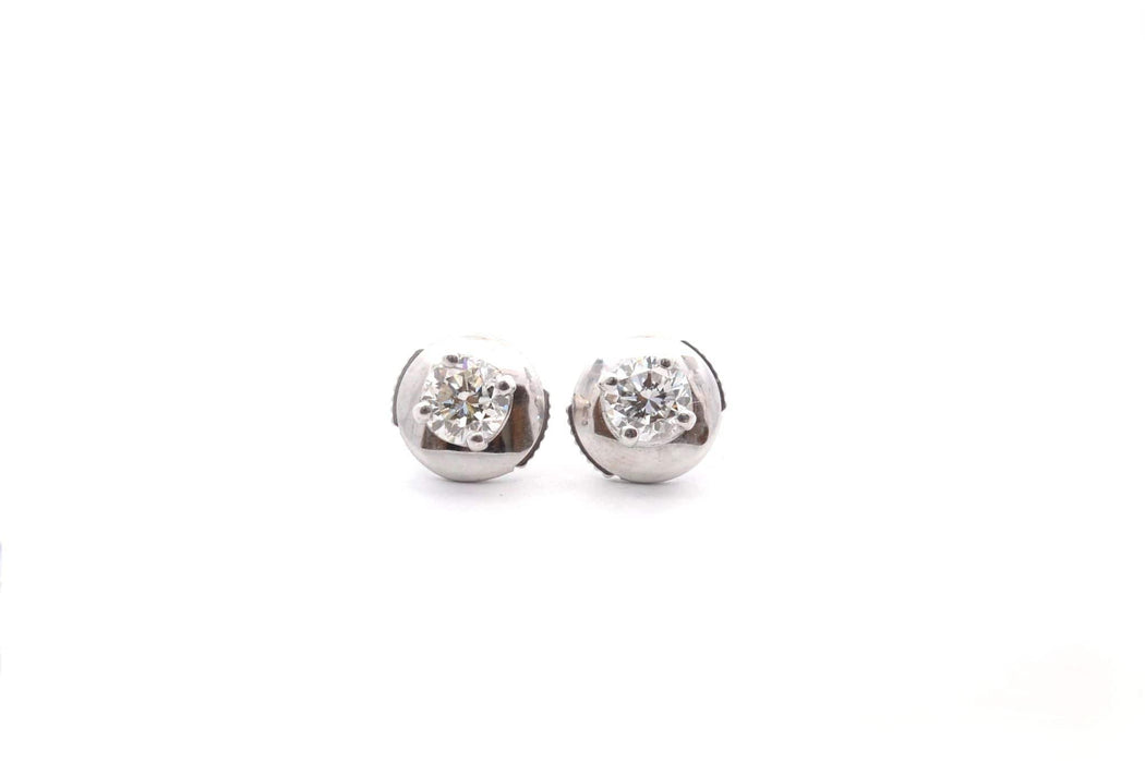 Boucles d'oreilles Puces d’oreilles or blanc et diamants 58 Facettes 26111-C