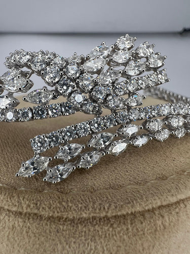 Bracelet High-end white gold diamond neclace & bracelet set 58 Facettes N-136