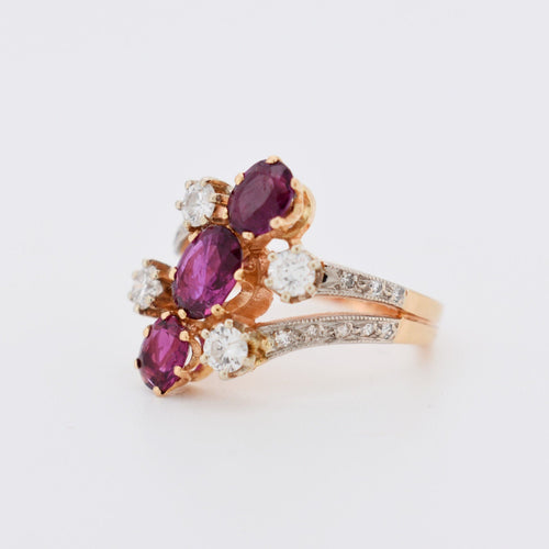 Bague 53 Bague Vintage Or Rubis et Diamants 1960 58 Facettes 385