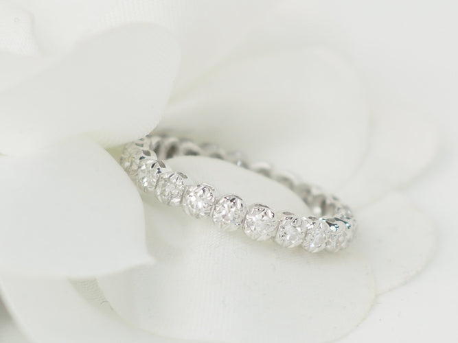 结婚戒指 美国白金镶钻石0.58克拉 