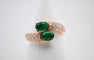 Bague Duo Ring of Emeralds and Diamonds Pink Gold 58 Facettes