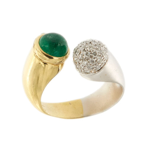 Bague 56 Bague ouverte émeraude diamants 58 Facettes 28269