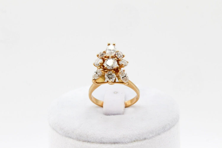 Bague 54 Bague marquise or jaune, diamants 58 Facettes 240076