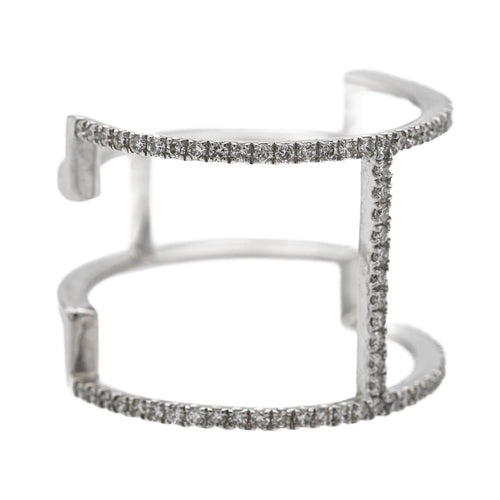 Bague 53 Bague Graphique Or blanc Diamant 58 Facettes 578790RV