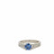 Bague Bague Or Blanc 18 Carats Saphir Certifié et Diamants 58 Facettes