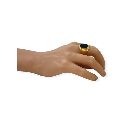 Bague 65 Chevalière onyx or jaune 58 Facettes 330083056