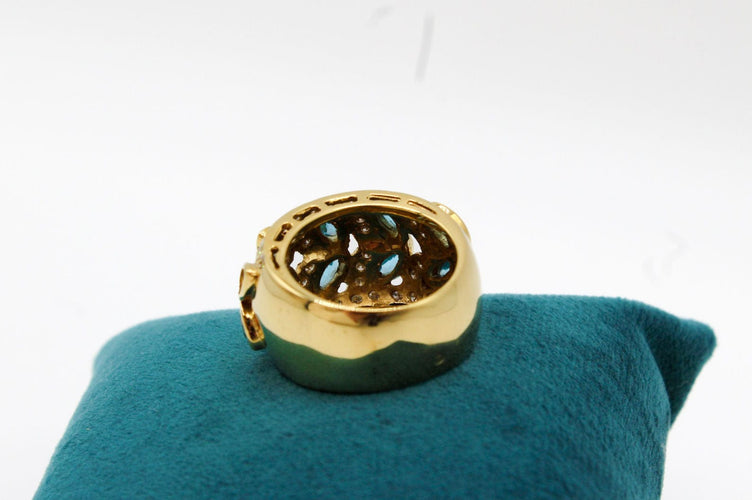 Bague 54 Bague jonc or bicolore, topazes 58 Facettes 250050