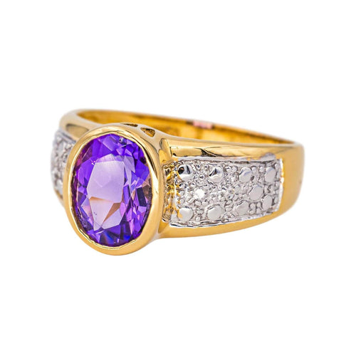 Bague 53 Bague Or jaune Améthyste, Diamant 58 Facettes 4578559RV