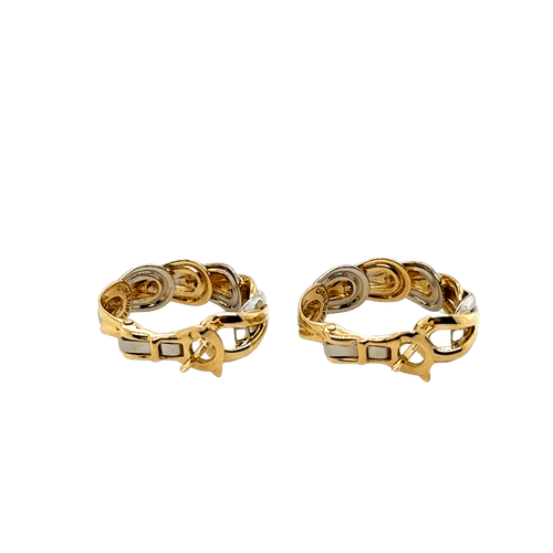 Boucles d'oreilles Maison Christofle - Créoles deux Ors 58 Facettes 1.0000379/1