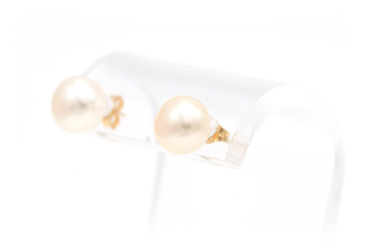 Boucles d'oreilles Boucles d'oreilles contemporaines en or jaune serties de perles 58 Facettes B391