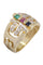 Bague Bague moderne tutti frutti or jaune diamants émeraude rubis saphir 58 Facettes 094331