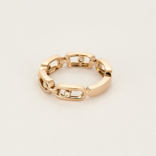 Bague 52 MESSIKA - Move Link Multi - Bague en or rose et diamants 58 Facettes 58FC22