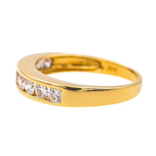 Bague 54 Bague  Demi alliance  Or jaune Diamant 58 Facettes 4084160CN