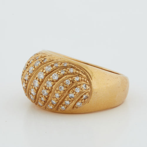 Bague 53 BAGUE OR JAUNE 18 CARATS 58 Facettes REF 5006/14