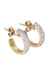 Boucles d'oreilles Demi-créoles or jaune et blanc diamantées 58 Facettes 092261