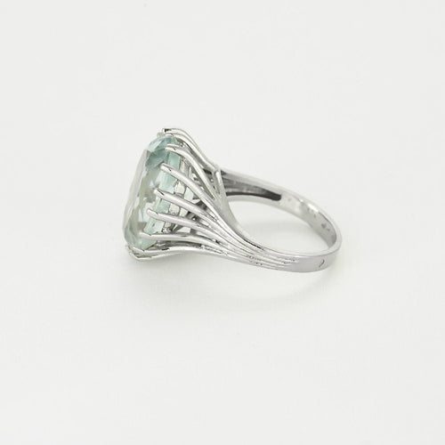 Bague 52 Bague en Or blanc 18k Aquamarine 58 Facettes CHA5651