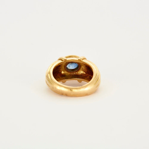 Bague 52 Bague Oeil Bleu or jaune et saphir 58 Facettes LP777/15