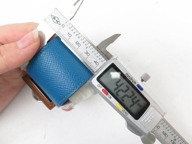 Bracelet bracelet HERMES creneau cuir graine bleu 17 cm blue 58 Facettes 268886