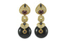 Boucles d'oreilles Boucles d'oreilles vintage en or jaune avec améthyste, onyx, rubis et diamants 58 Facettes 3294