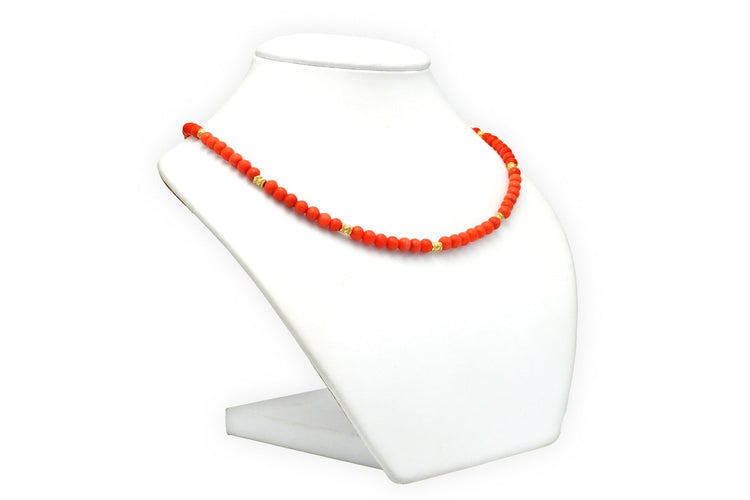 Collier Collier Années 50 or jaune et corail 58 Facettes B764
