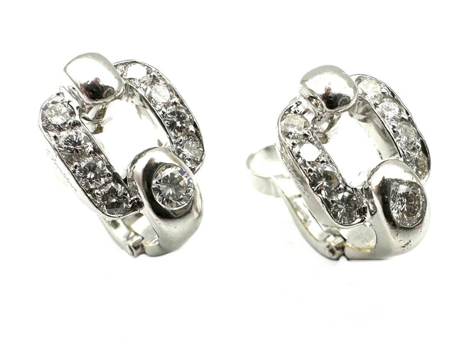 Boucles d'oreilles CARTIER. Boucles d'oreilles vintage or et diamants 58 Facettes