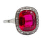 Ring Art Deco white gold, synthetic ruby and rose-cut diamonds (circa 1930) 