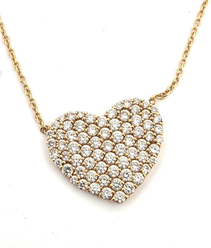 Collier Magnifique collier pendentif cœur serti de diamants 58 Facettes