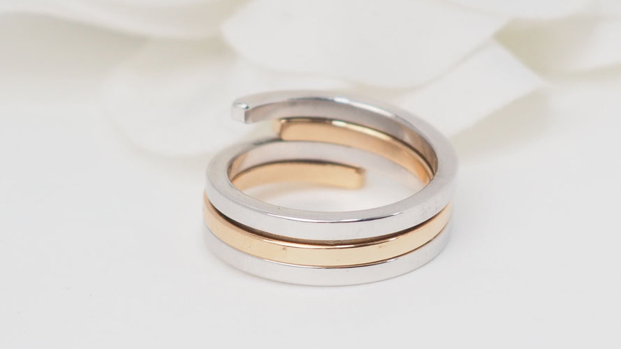 Bague 55 Dinh Van - Bague Spirale or rose et blanc 58 Facettes 32587