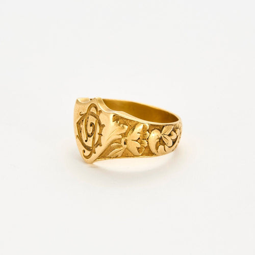 Bague 52.5 Bague Chevalière Ecusson Or 58 Facettes