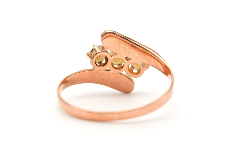 Bague 58 Bague Art Nouveau - Bague en or jaune 18 carats et perles 58 Facettes 23297