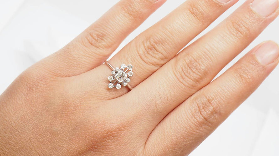 Bague 57 Bague Marquise ajourée Diamants 58 Facettes 30394