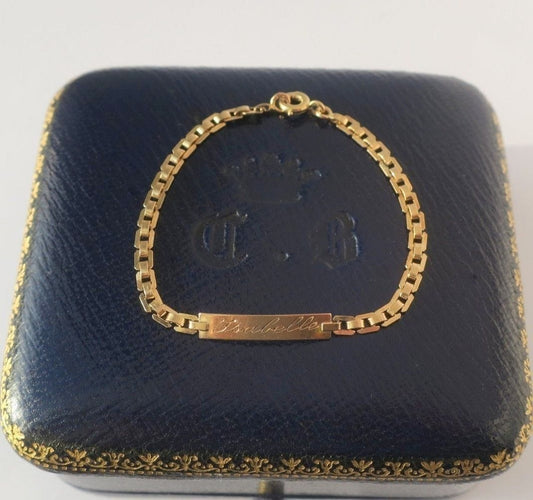 Bracelet Bracelet gourmette d'identité gravée « Isabelle » en or rose 18k 58 Facettes