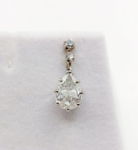 Pendentif Pendentif Art Déco Platine, diamant taille poire 0,95 carat 58 Facettes A06247