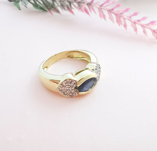 Bague 52.5 Bague Saphir Diamants Or 58 Facettes AA 1623