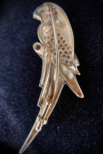 Broche Broche or jaune perroquet sertie de 1,10 carats 58 Facettes