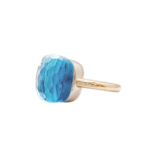 Ring 49 Ring Pomellato, "Nudo Maxi", zwei Goldarten und blauer Topas. 58 Facettes 35352