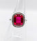 Ring Art Deco white gold, synthetic ruby and rose-cut diamonds (circa 1930) 
