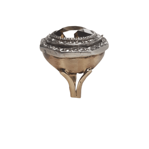 Bague 52 Bague or jaune Topaze Orange/Brun 58 Facettes