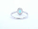 White gold ring with a blue topaz and natural diamonds 58 Facettes 2367