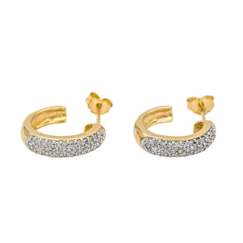 Boucles d'oreilles Boucles d'oreilles Demi créoles Or jaune, Or blanc Diamant 58 Facettes 3855444CN
