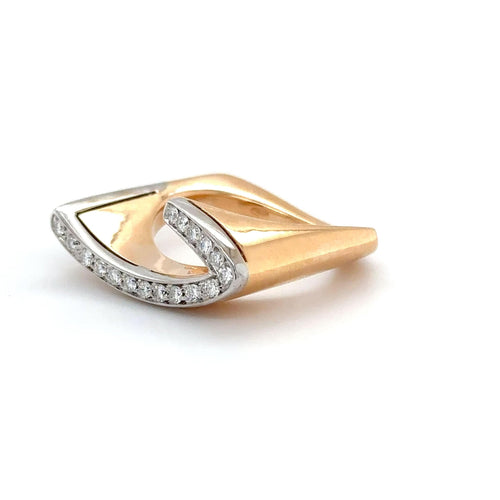 Bague 54 Bague Eventail Géometrique deux ors 58 Facettes 1.0002290/2