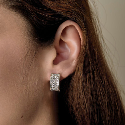 Boucles d'oreilles Boucles d'oreilles en or blanc et diamants 58 Facettes RAM3127