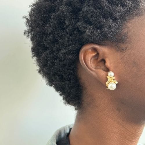 Boucles d'oreilles Boucles d'oreilles perles et diamants 58 Facettes 32421