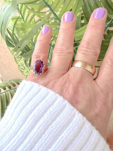 Bague 53 Bague Améthyste en Solitaire Or Jaune 58 Facettes AA 1719