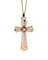 Pendentif Croix Ajourée en Or Embellie d'une Perle 58 Facettes